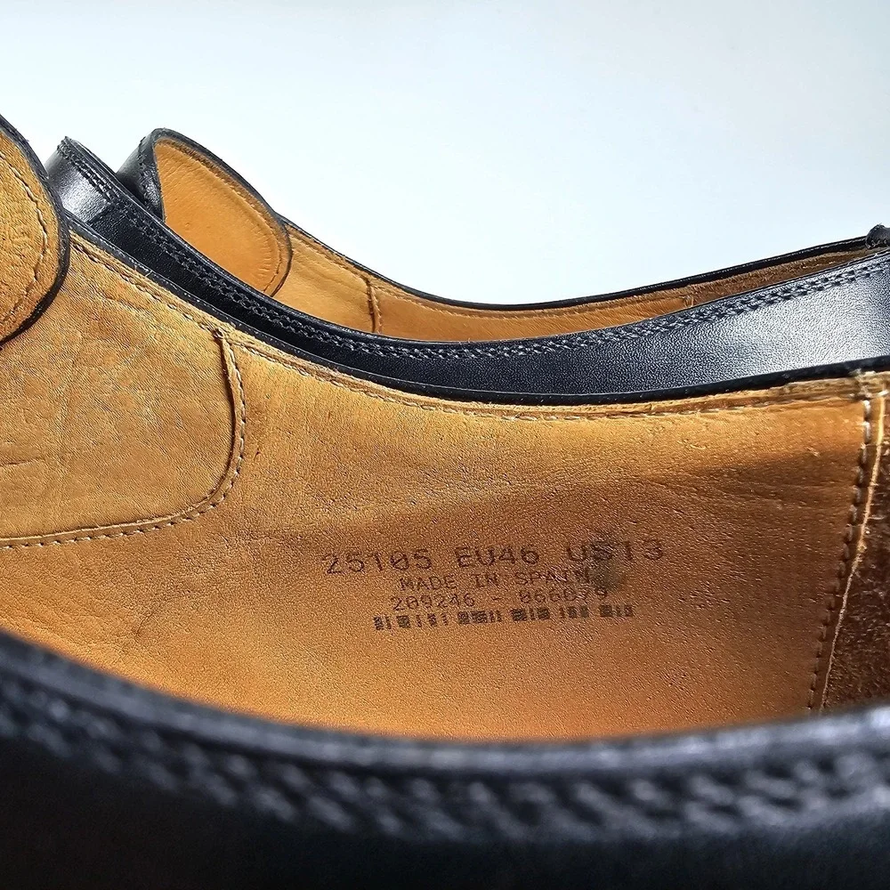 Magnanni Black Leather Single Monk Strap Loafers